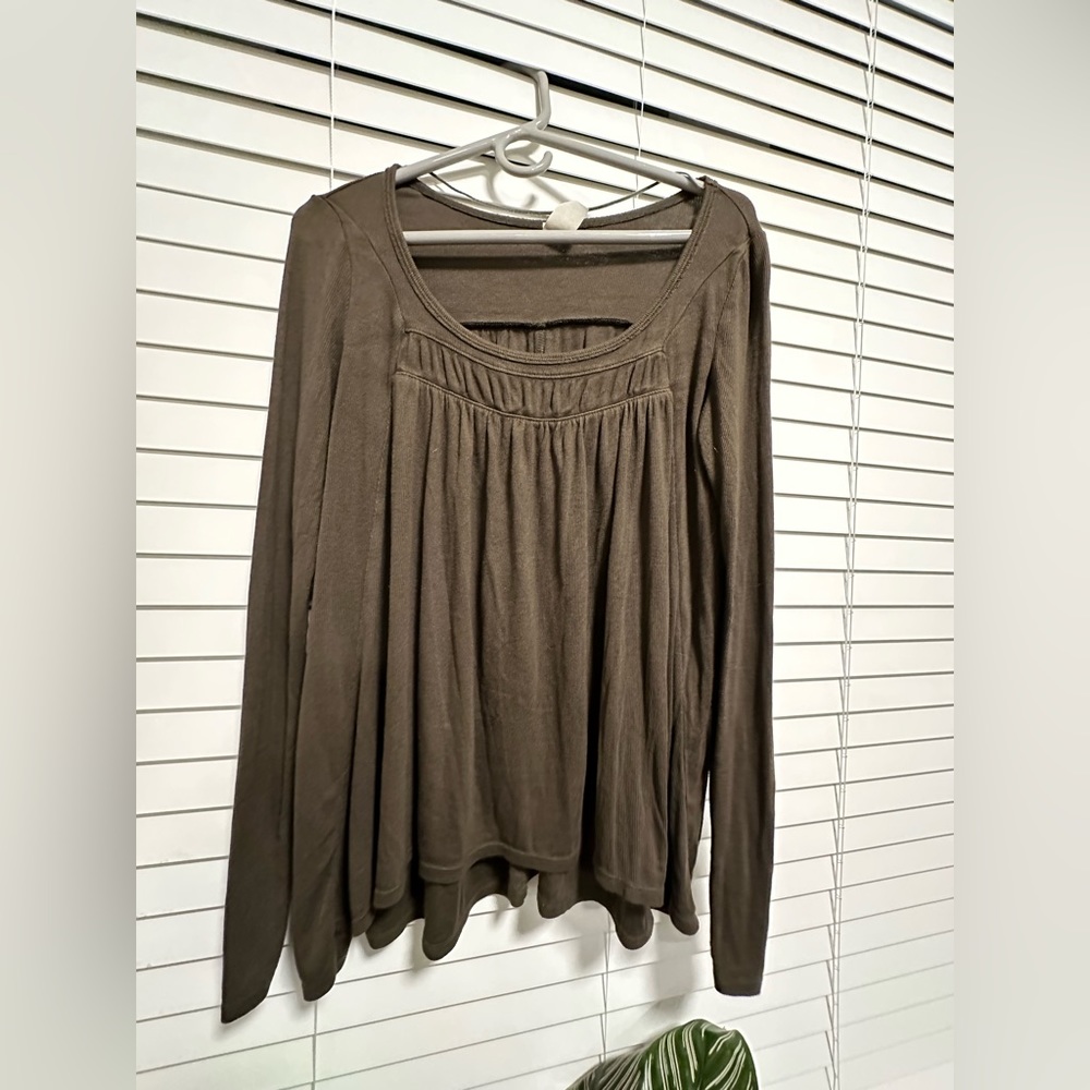 We The Free Ladies Tunic Top Long Sleeve Ribbed Casual Longer Shirt, Small